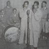 Tom Williams and Roy Simon playing gum leaves with friends in the Boral Jazz Band - 1950